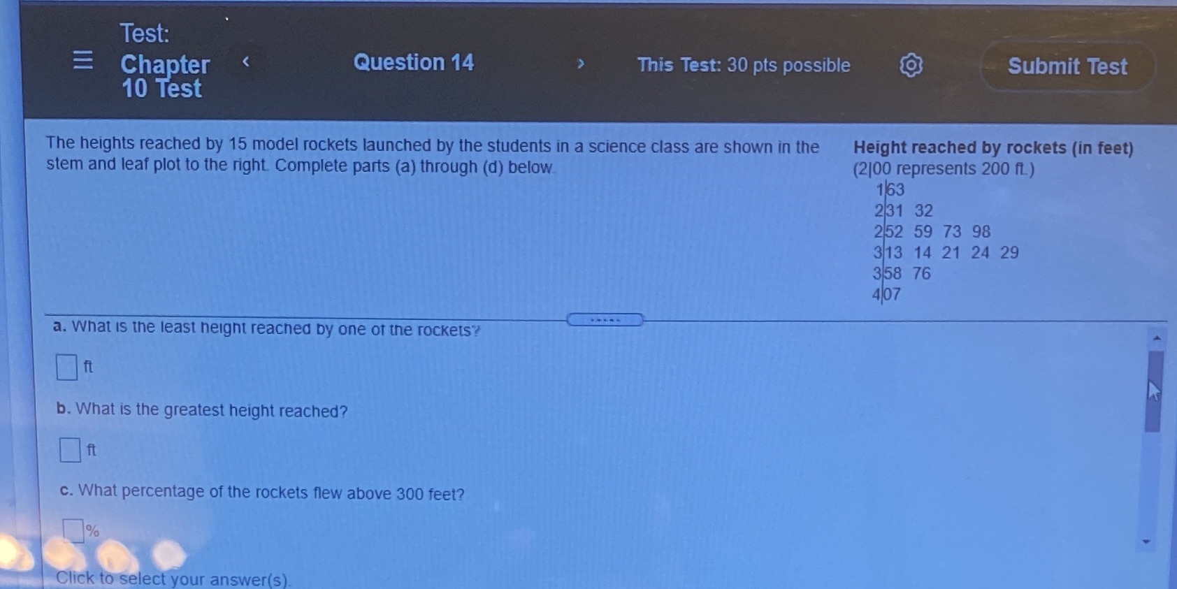 Test: Chapter Question 14 This Test: 30 pts