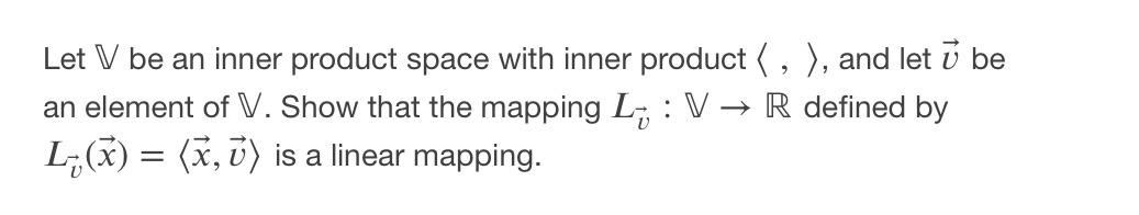 thank you Let V be an inner product space with