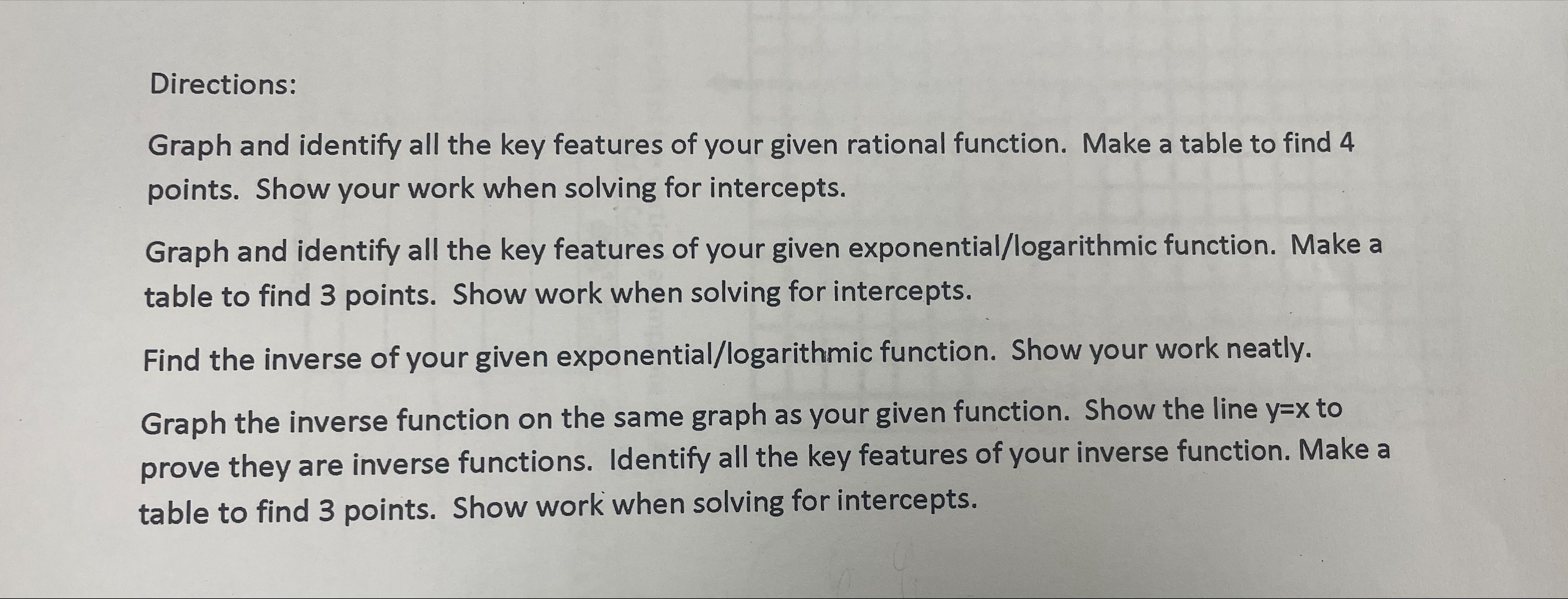 Rational Function Points Horizontal Asymptote 2