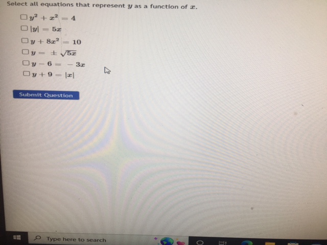 Select all equations that represent y as a