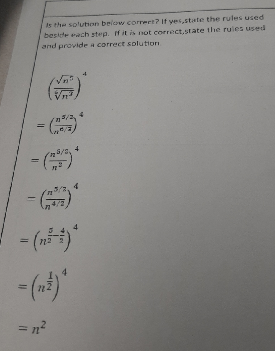 Help please Is the solution below correct? If