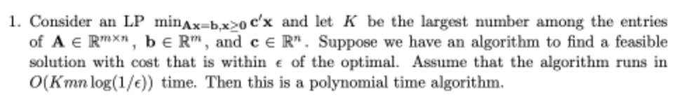 1. Consider an LP minAx=bx style=