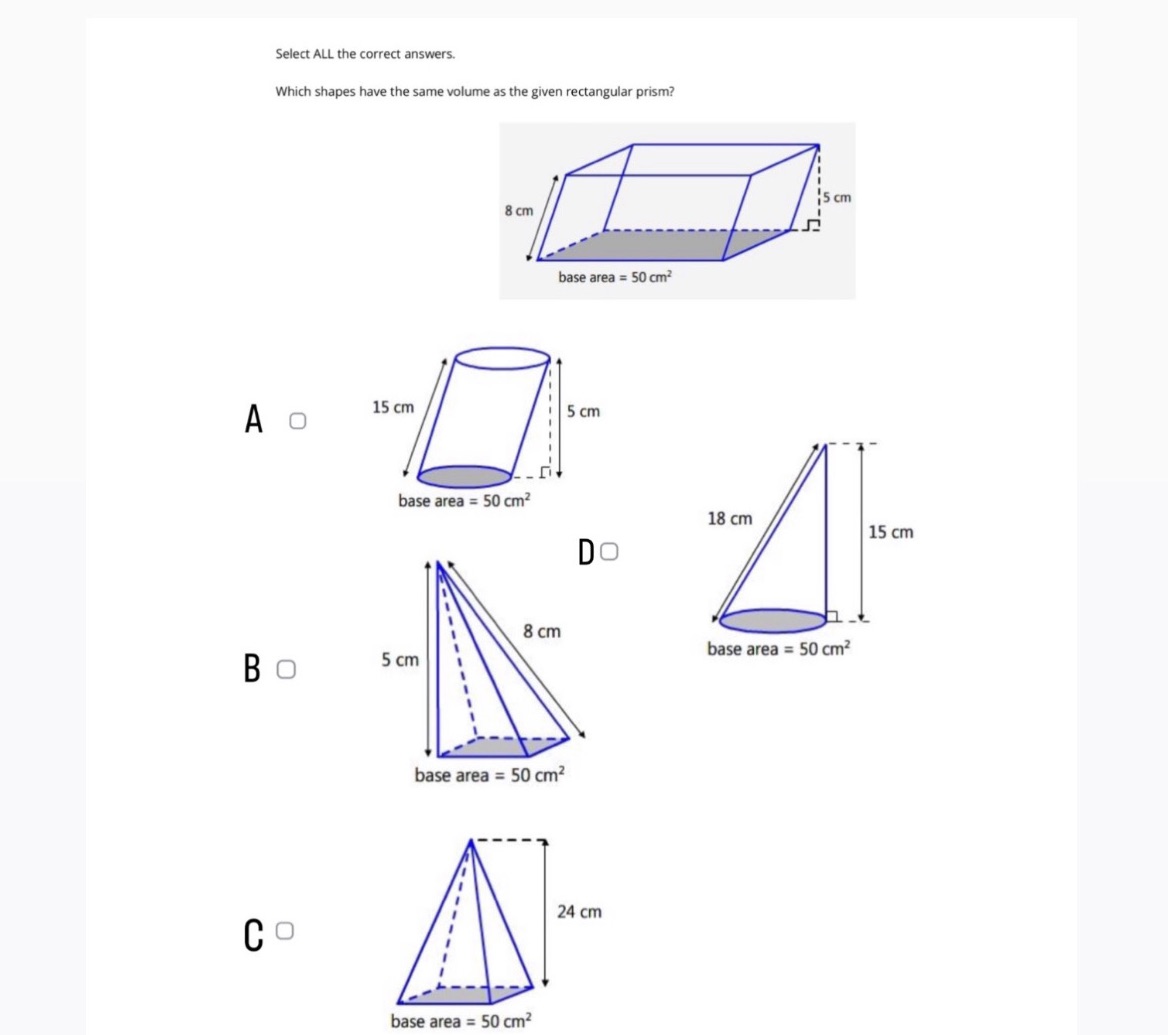 select all the correct answers.which shapes have