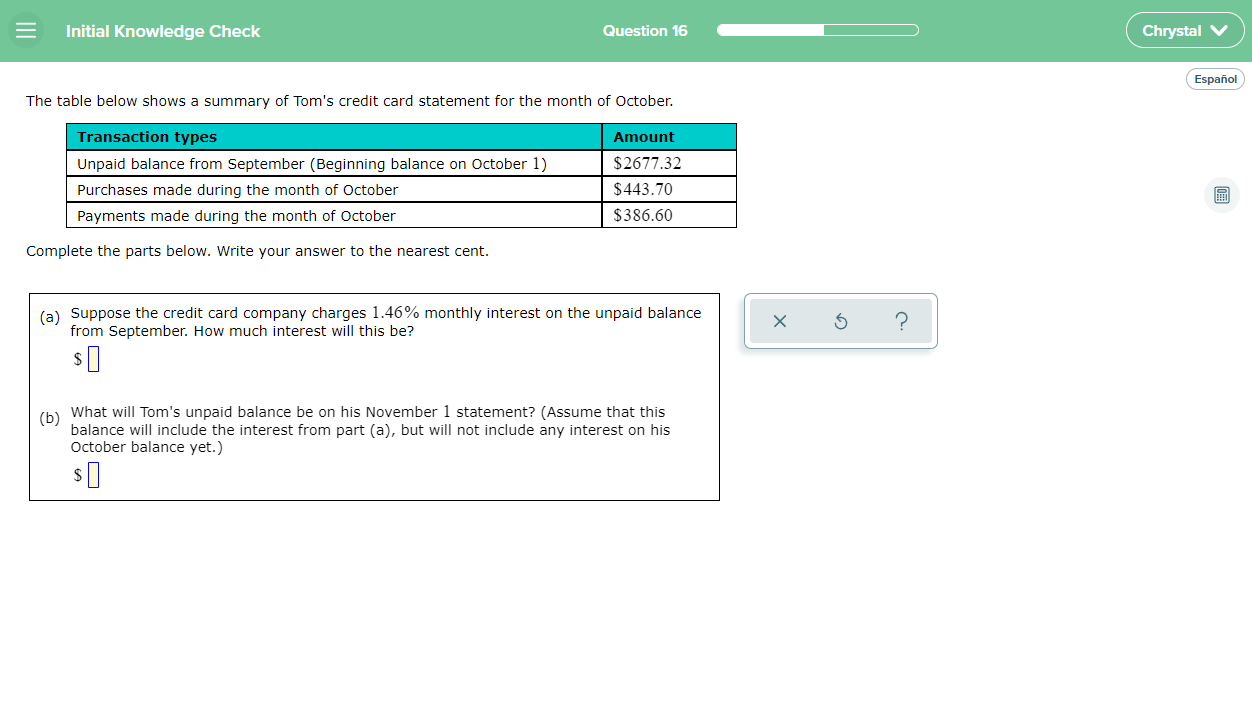 Initial Knowledge Check Ouestion16 :Il- "