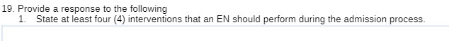 19. Provide a response to the following 1. State