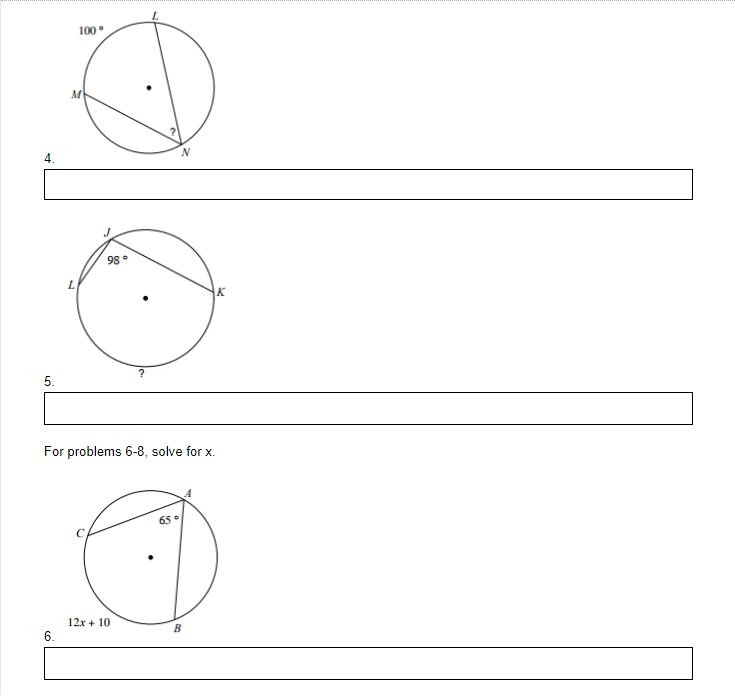 For problems 15: Find The measure of the art: or