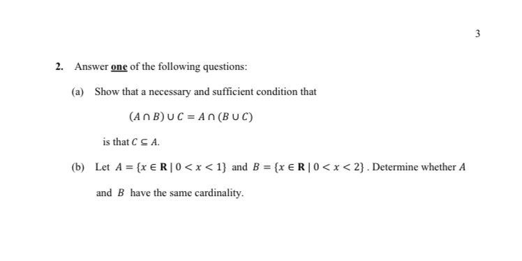 2. Answer one of the following questions: (a)