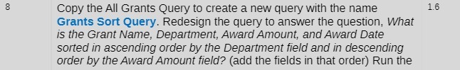 8 Copy the All Grants Query to create a new query