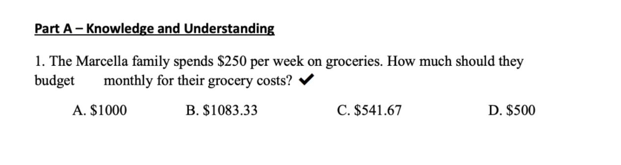 Part A - Knowledge and Understanding 1. The