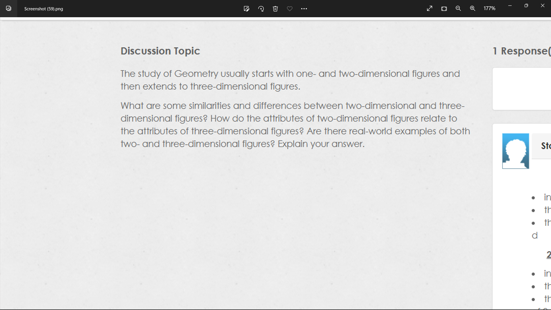 Discussion Topic The study of Geometry usually