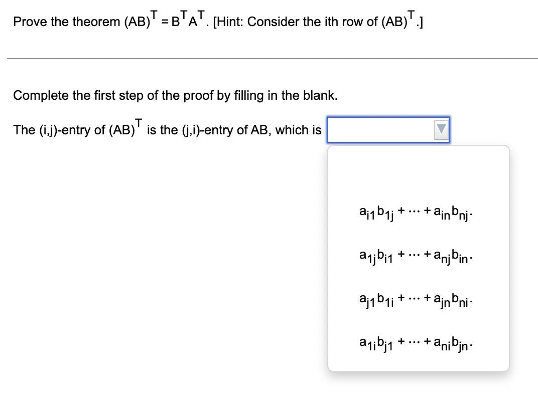 1. Let A, B, and C be arbitrary matrices for