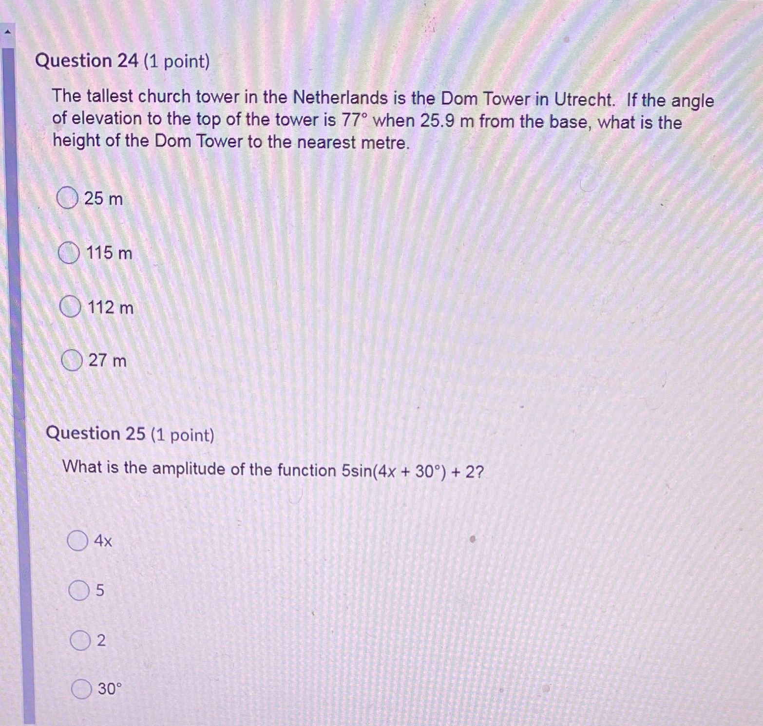 Which of these is the correct answer for each?