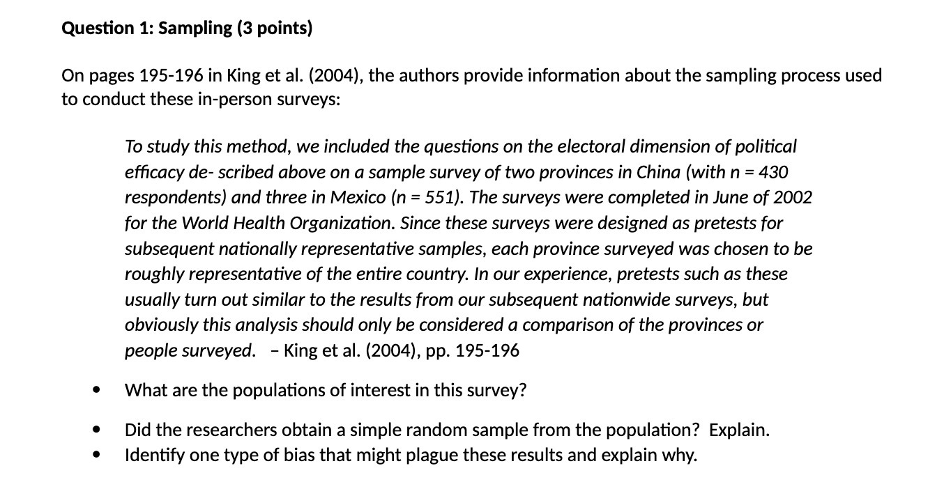 Question 1: Sampling (3 points) On pages 195196