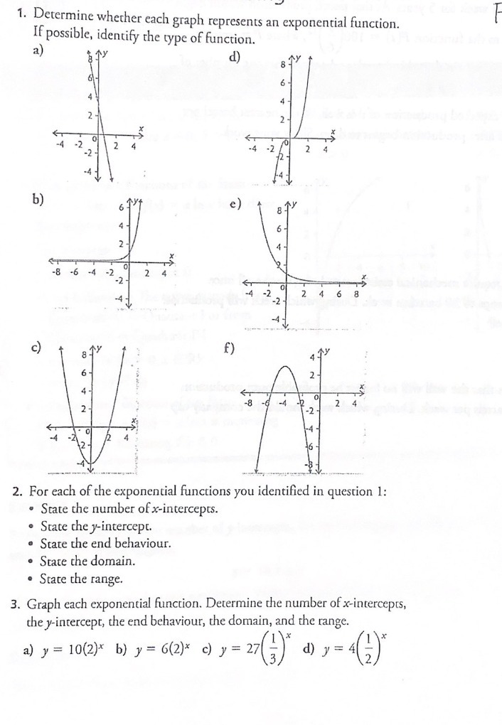 1. Determine whether each graph represents an
