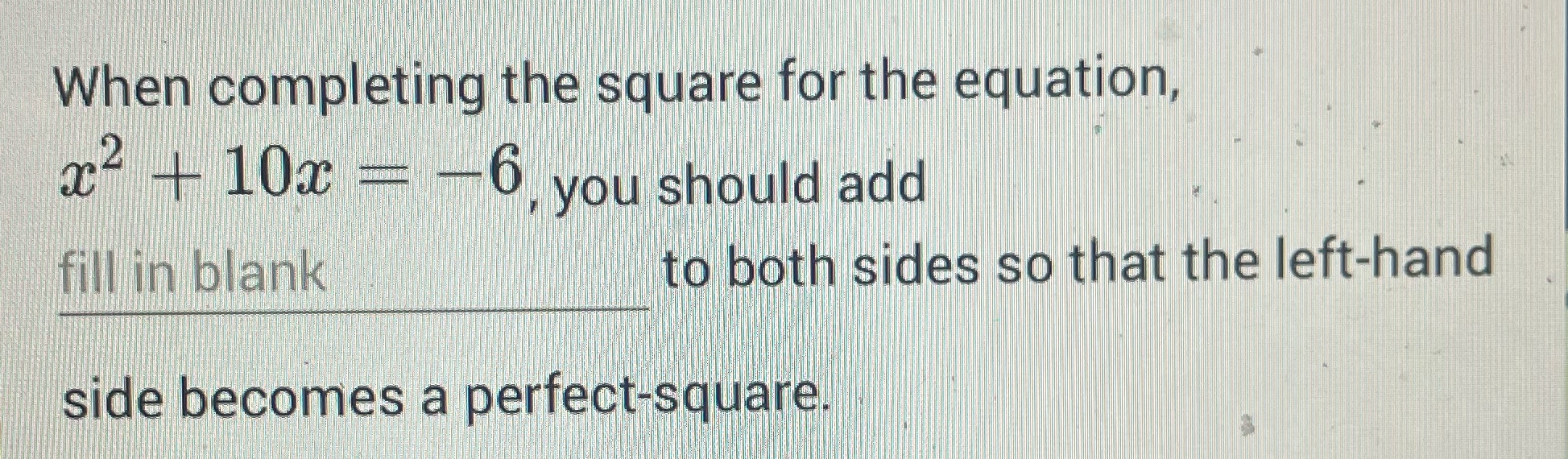 HelpPlease When completing the square for the