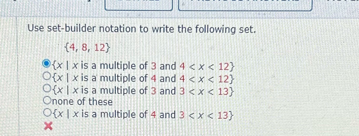 Use set-builder notation to write the following