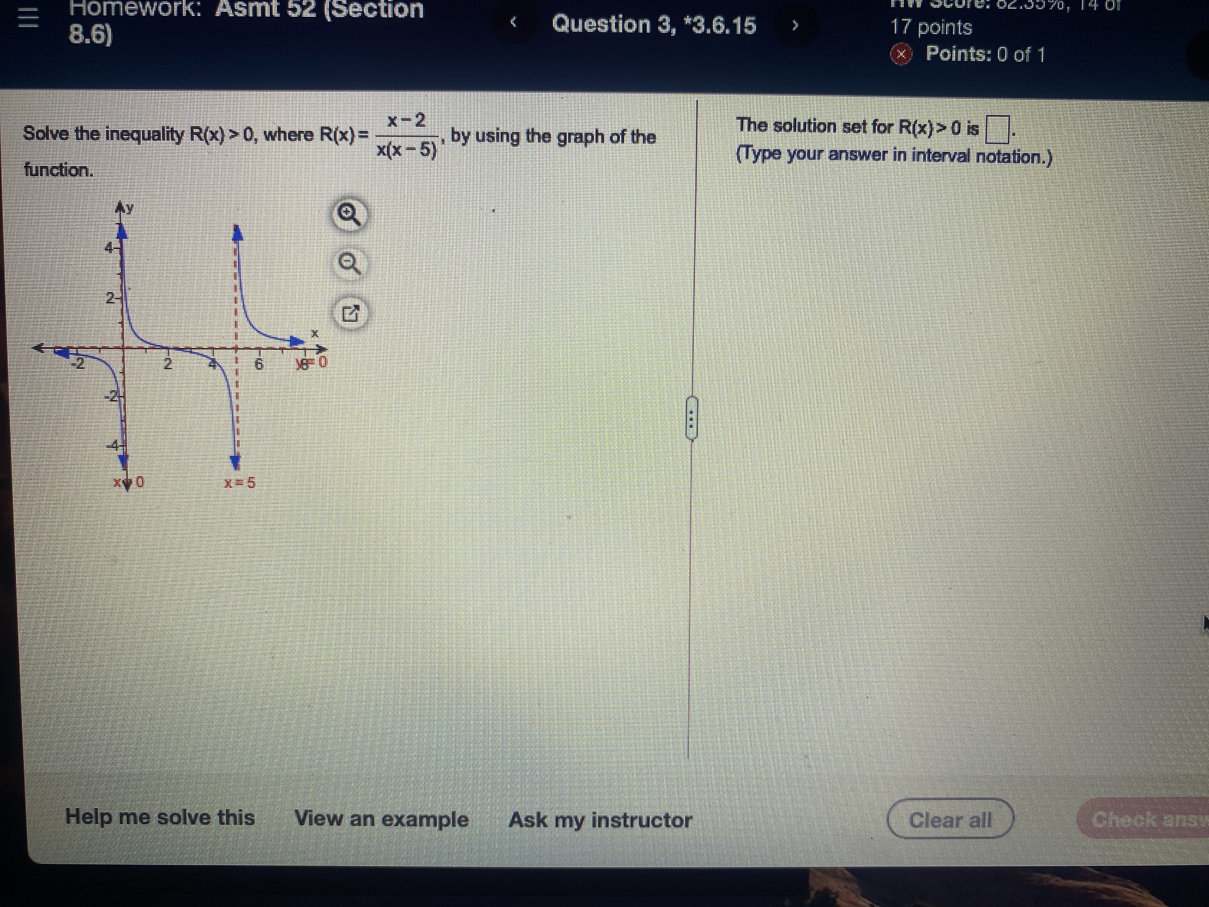 Homework: Asmt 52 (Section 8.6) Question 3,