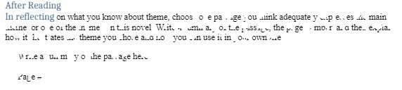 After Reading In reflecting on what you know