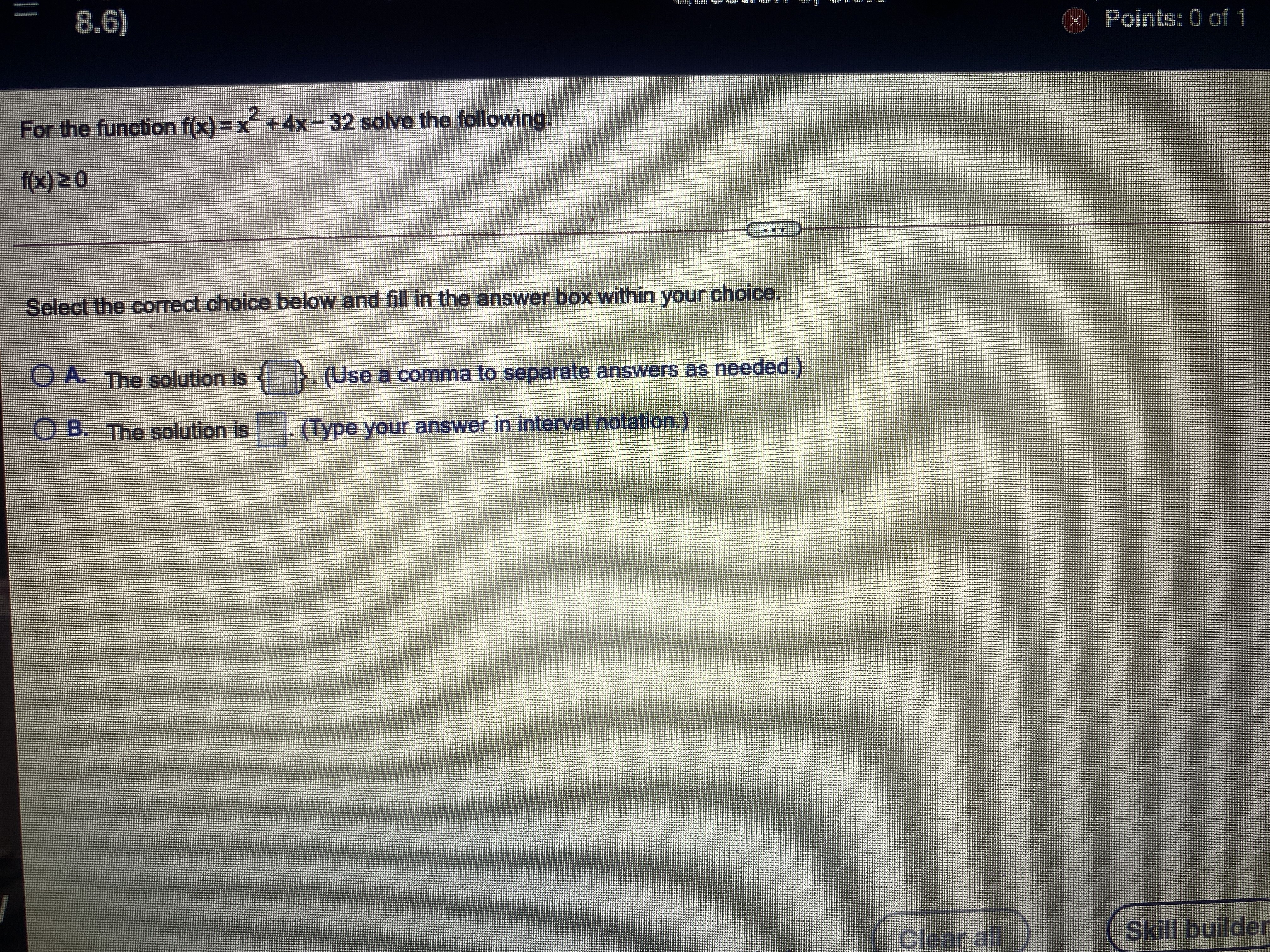 Homework: Asmt 52 (Section 8.6) Question 3,