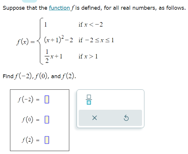 Suppose that the function f is defined, for all