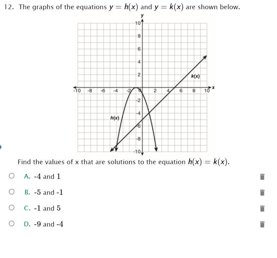 10. For a polynomial function f(x), f(-8) = 12,