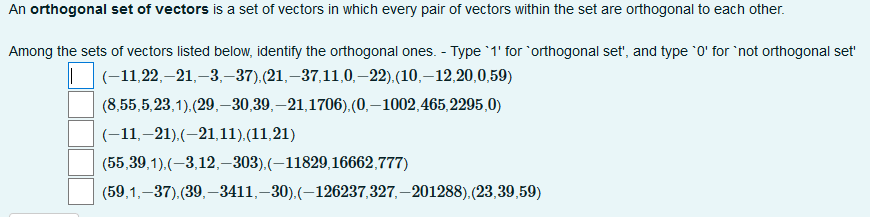 Please Explain Im so confused An orthogonal set