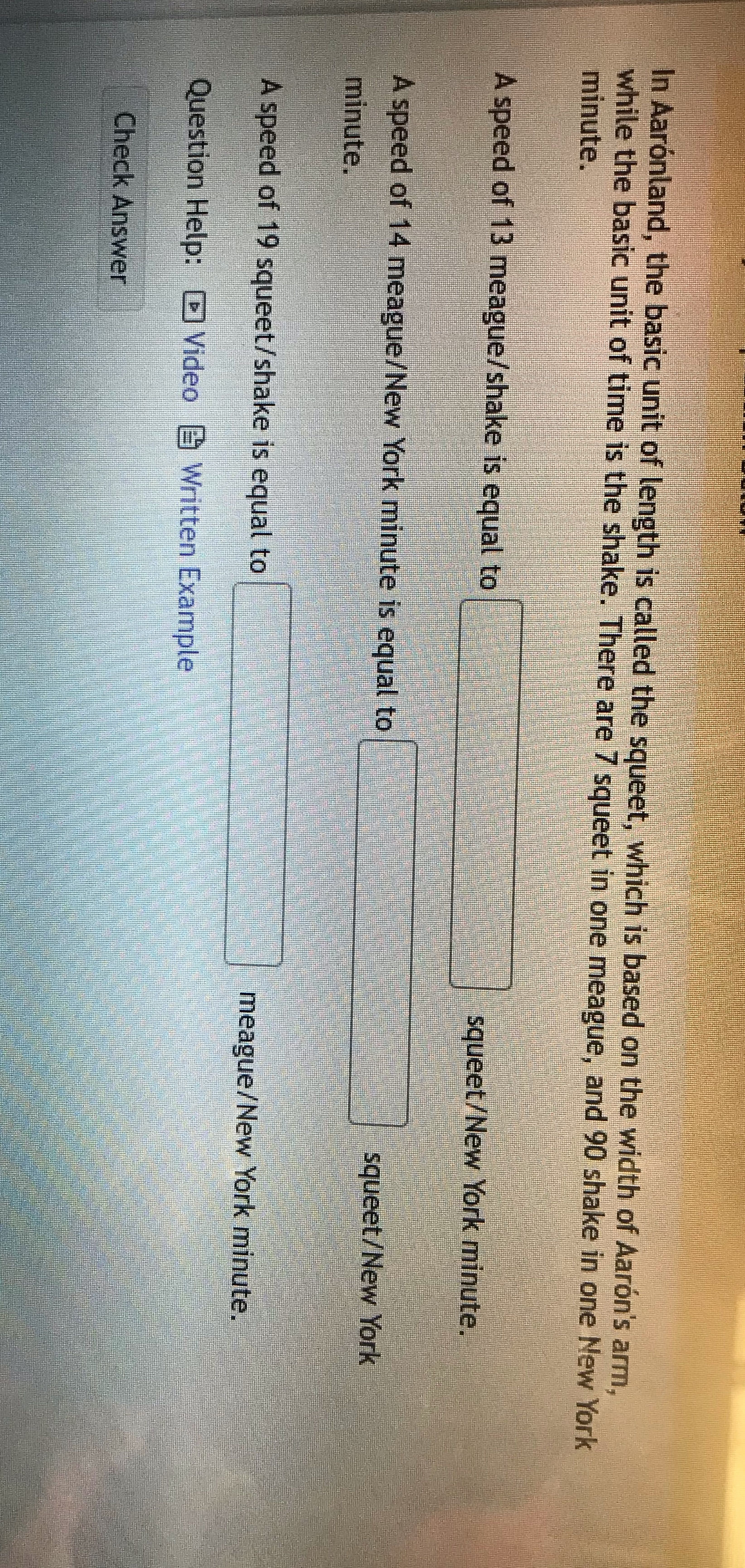 Show work and Steps In Aaronland, the basic unit