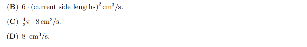 Q 3: Related rate of change Imagine a cube that