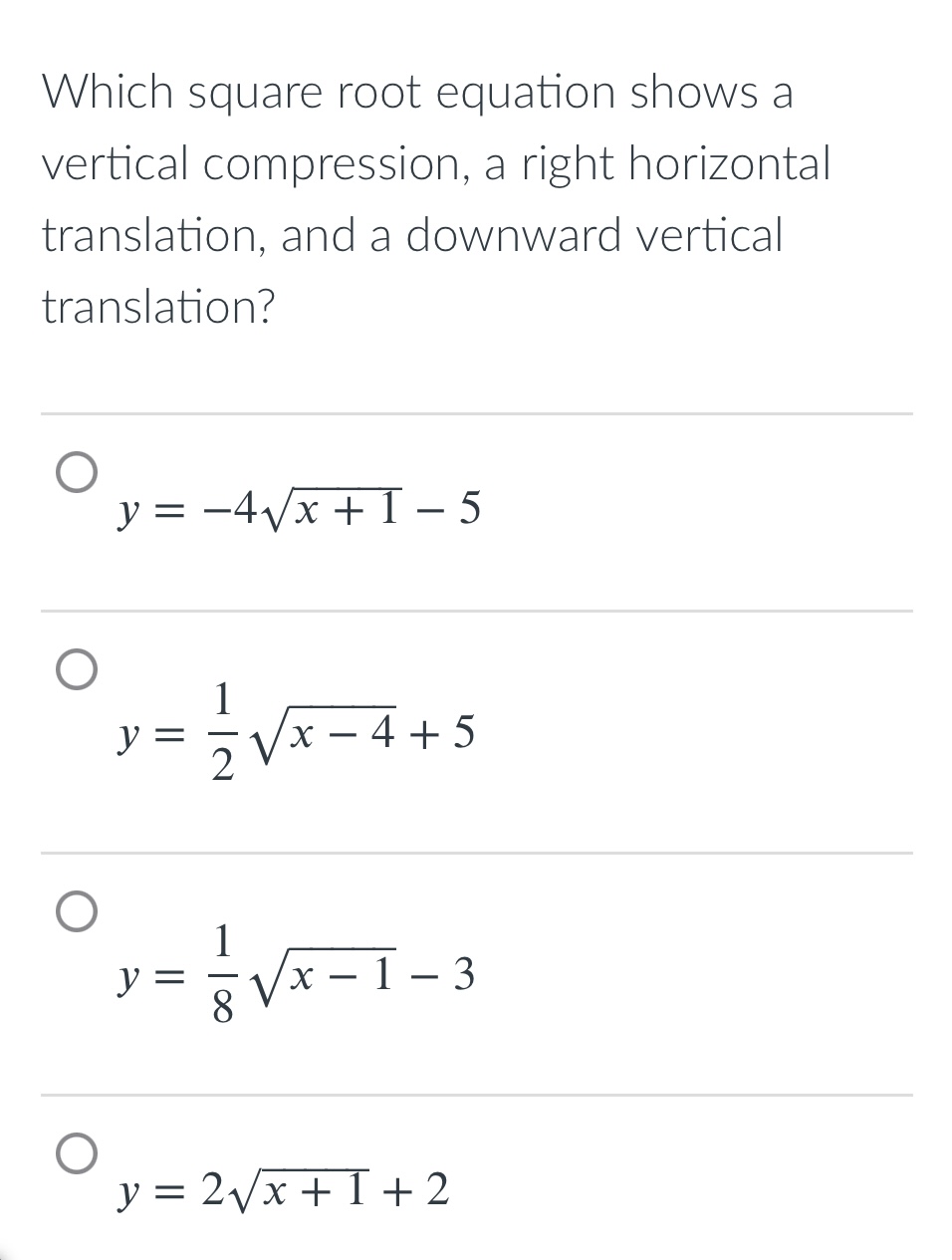 \f\f\fWhich cube root equation shows a yaxis