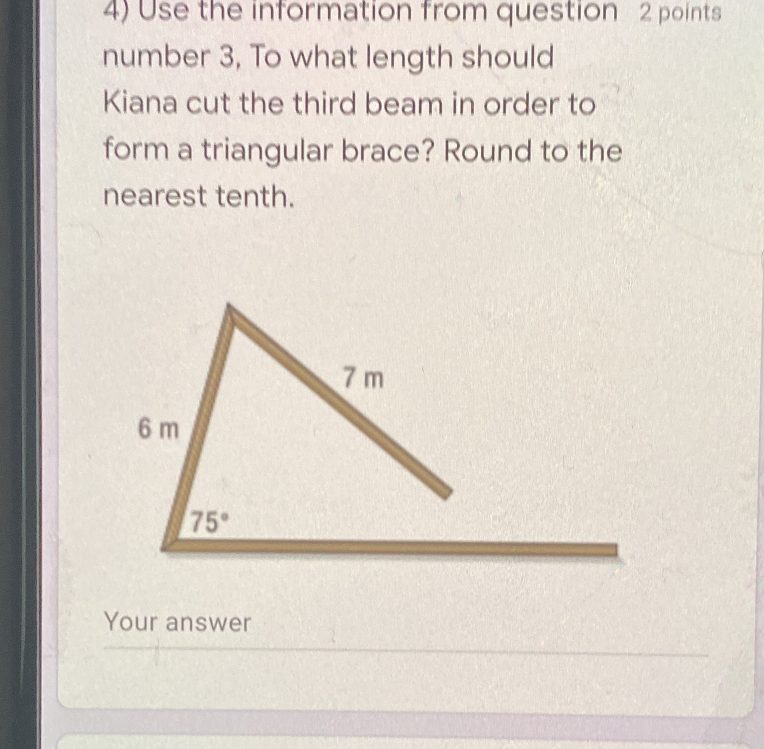 4) Use the information from question 2 points