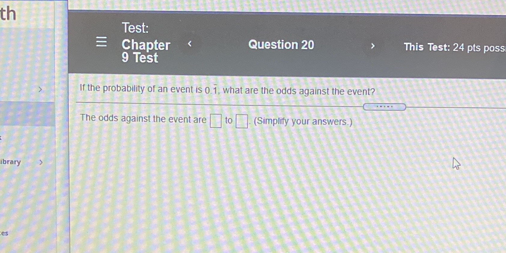 th Test: E Chapter Question 20 This Test: 24 pts