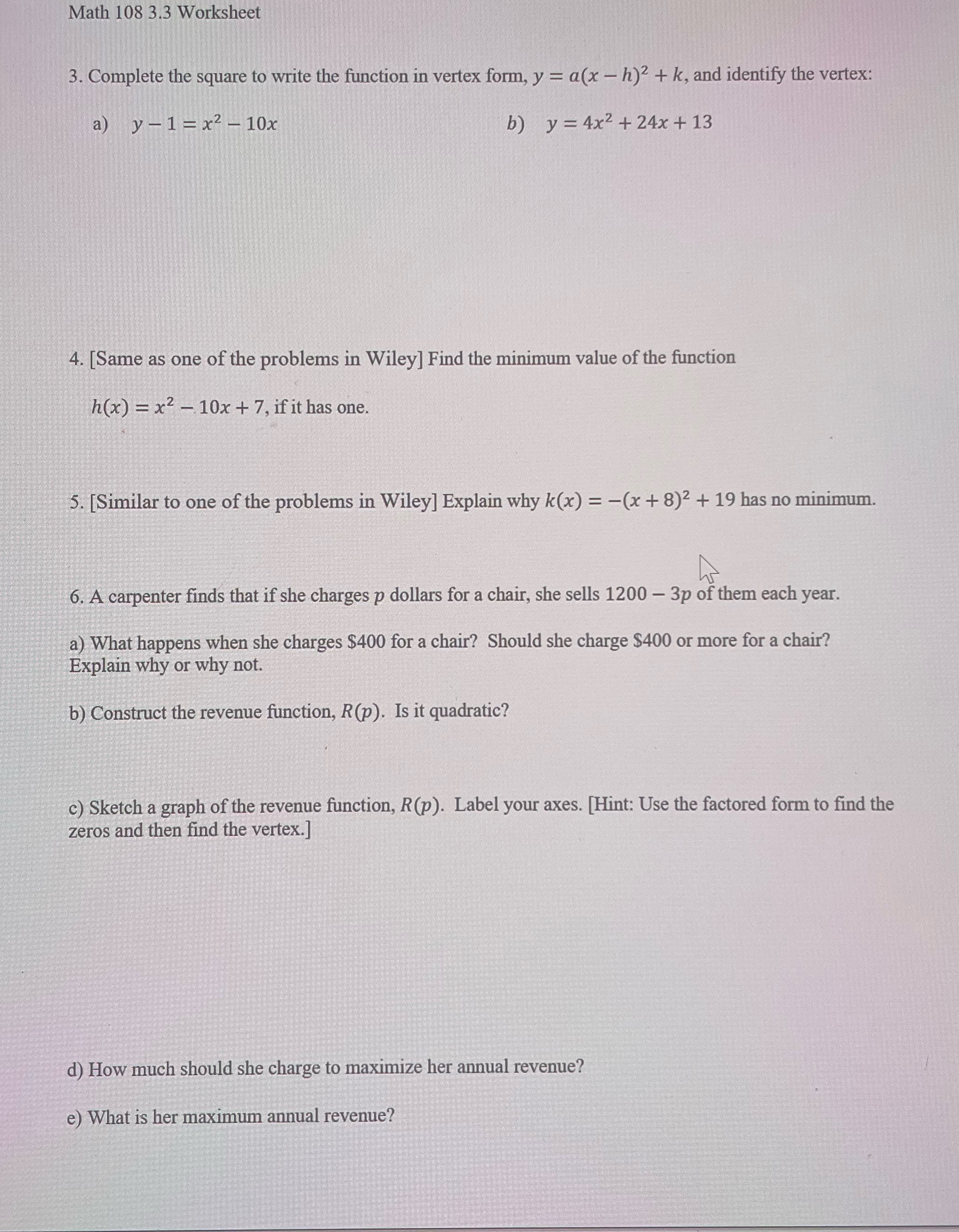 My teacher did not give an answer key for this