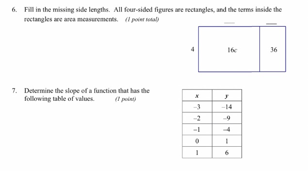 6. Fill in the missing side lengths. All