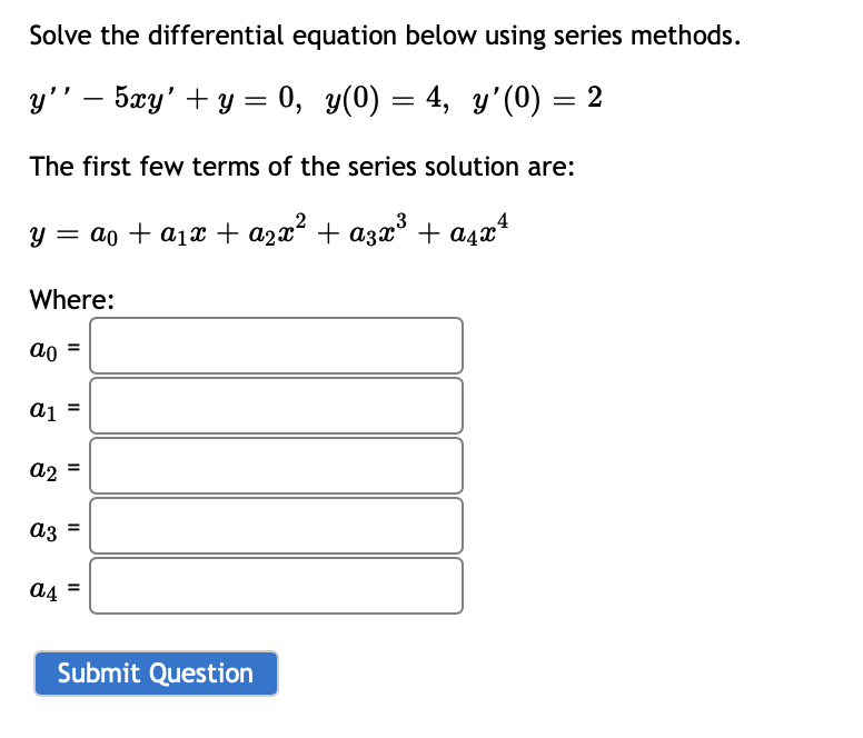 Solve the differential equation below using