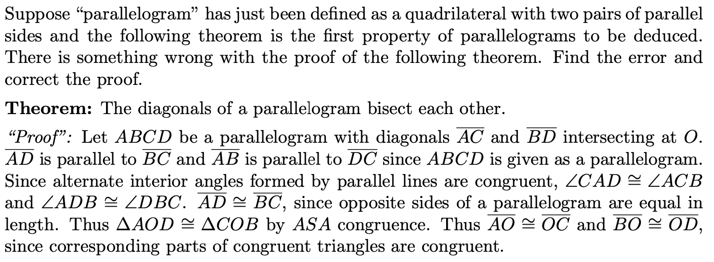Math - history - geometry Suppose "parallelogram"