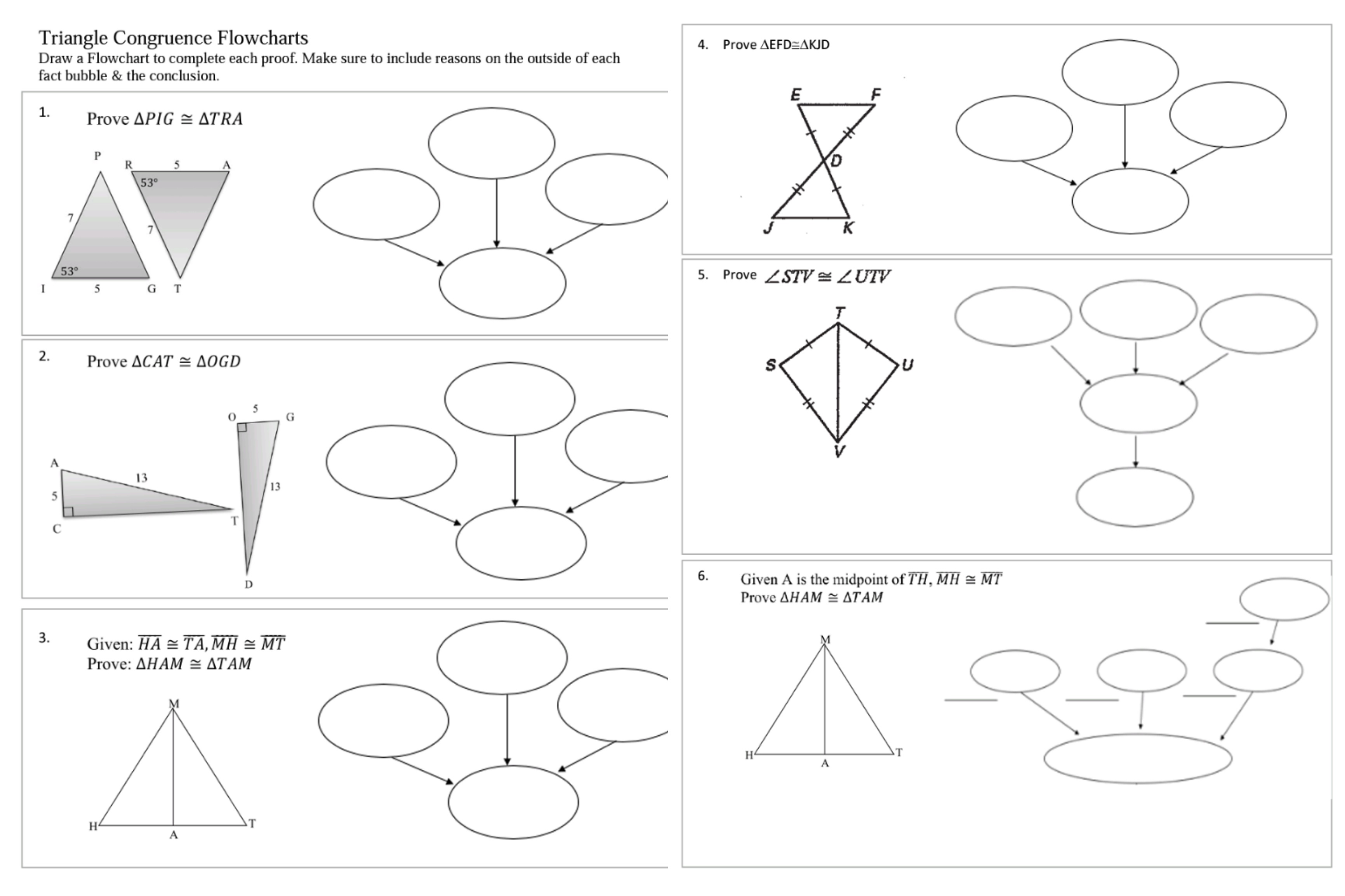 Triangle Congruence Flowcharts Draw a Flowchart