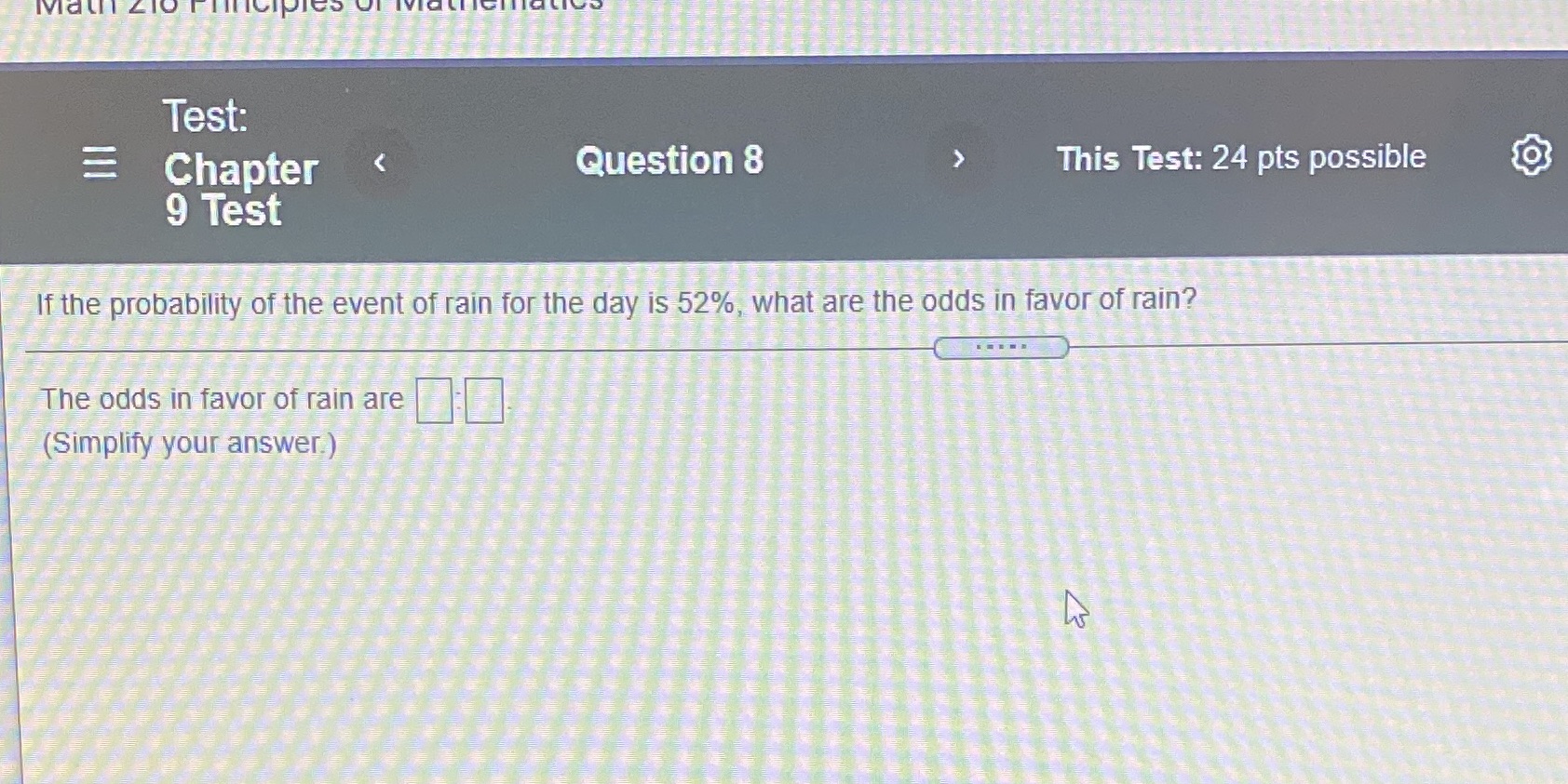 Test: Chapter < Question 8 This Test: 24 pts