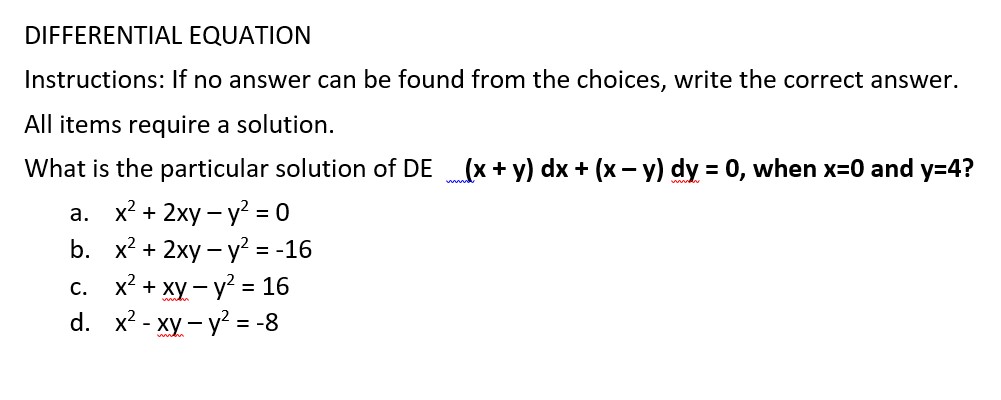 differential equations DIFFERENTIAL EQUATION
