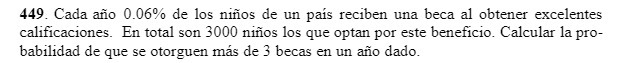 449. Cada ano 0.06% de los ninos de un pais