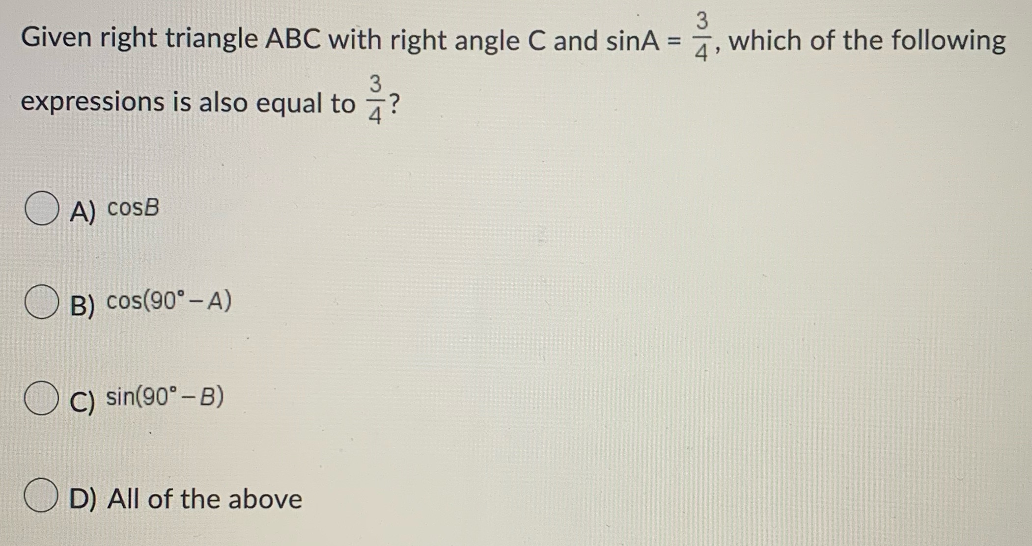3 Given right triangle ABC with right angle C and