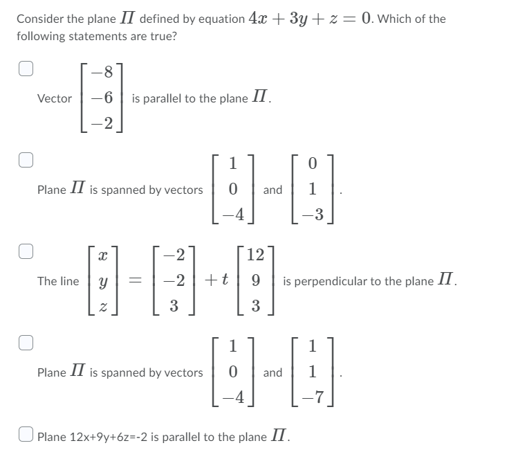 Please only the final answer Consider the plane