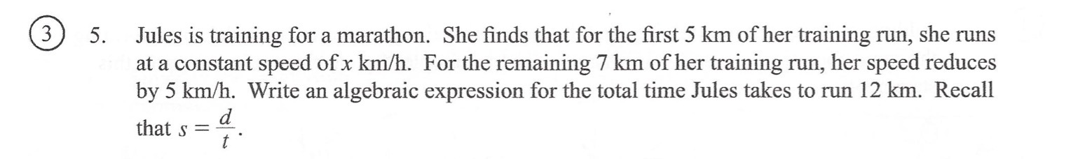 3 5. Jules is training for a marathon. She finds