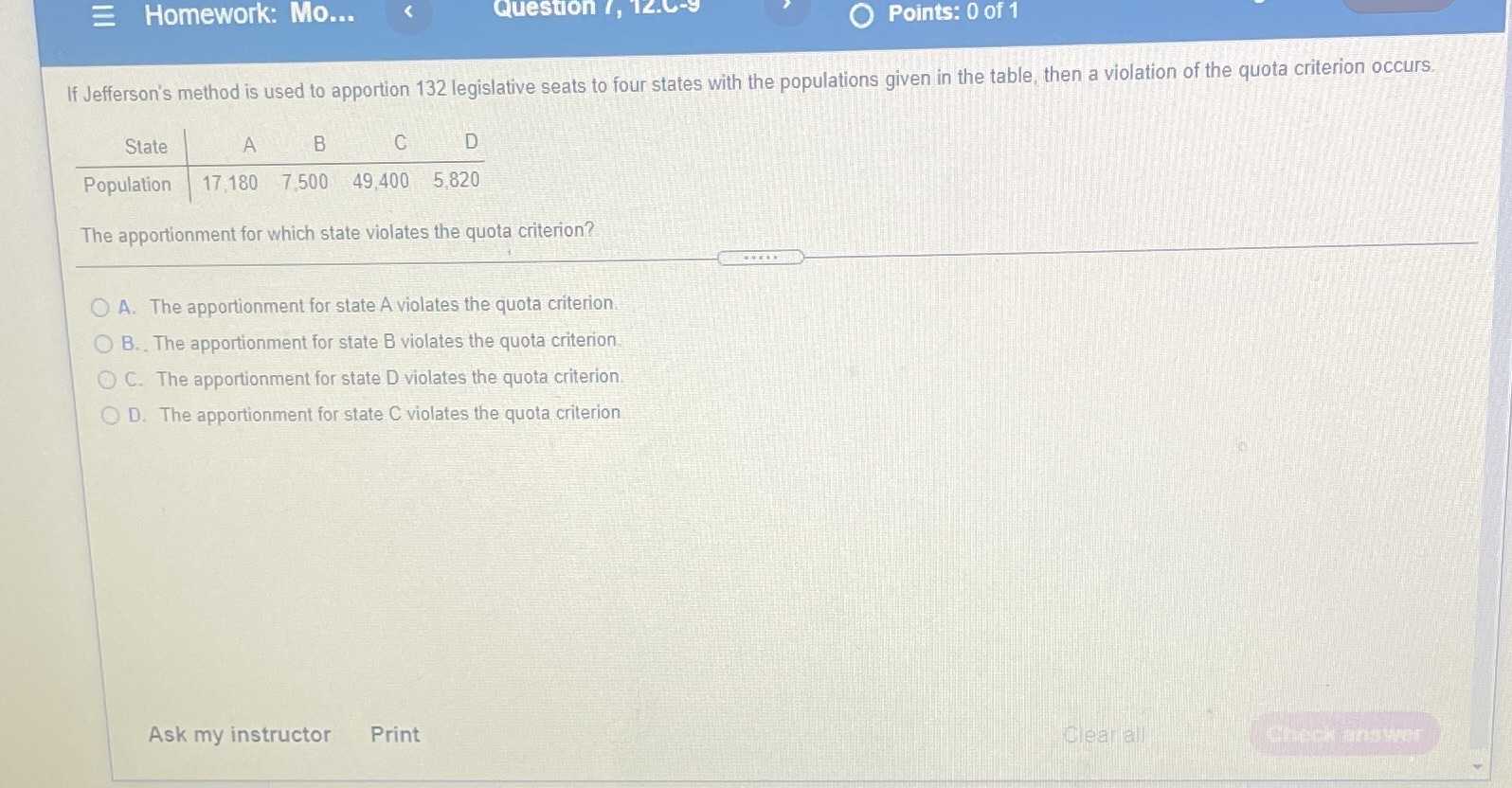 E Homework: Mo... < Question /, 12.4- Points: 0