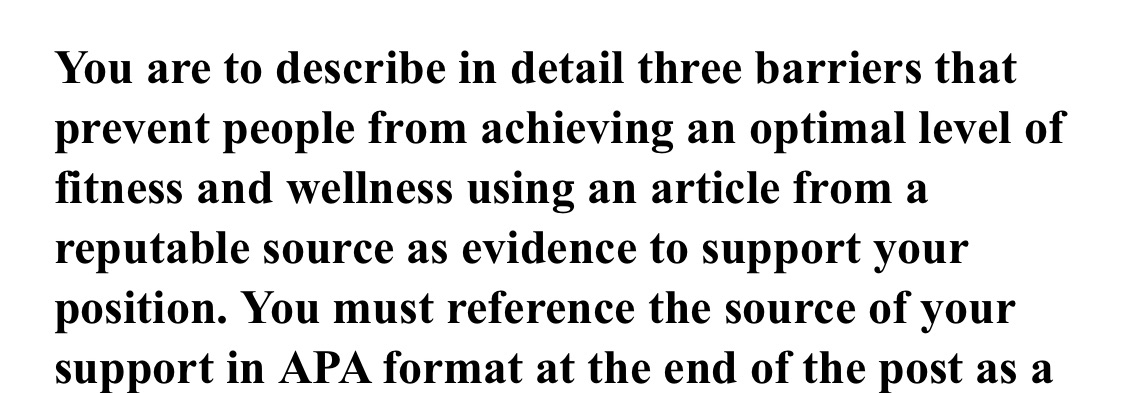 3 barriers You are to describe in detail three
