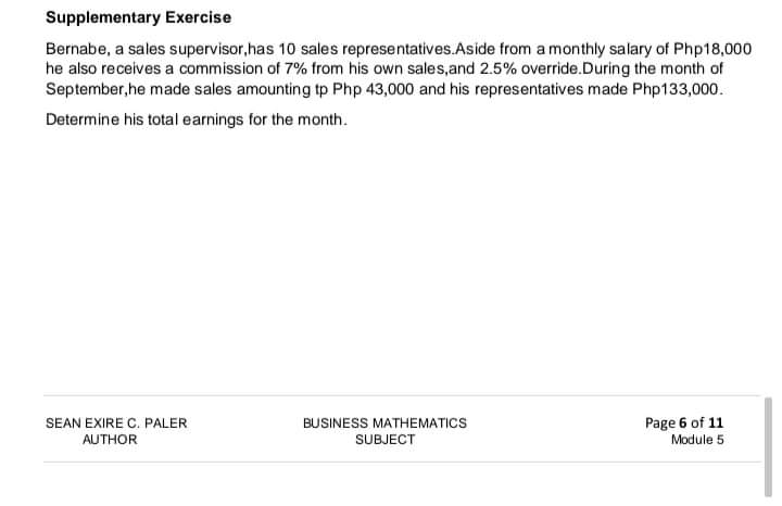 Scaffold 1: Amortization and Commissions You are