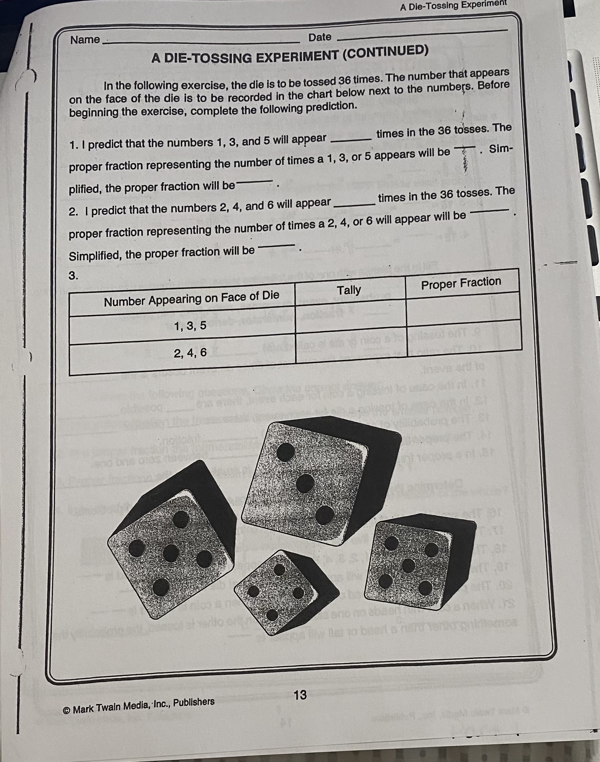 Probability Ratios: Between 0 and 1 Name Date