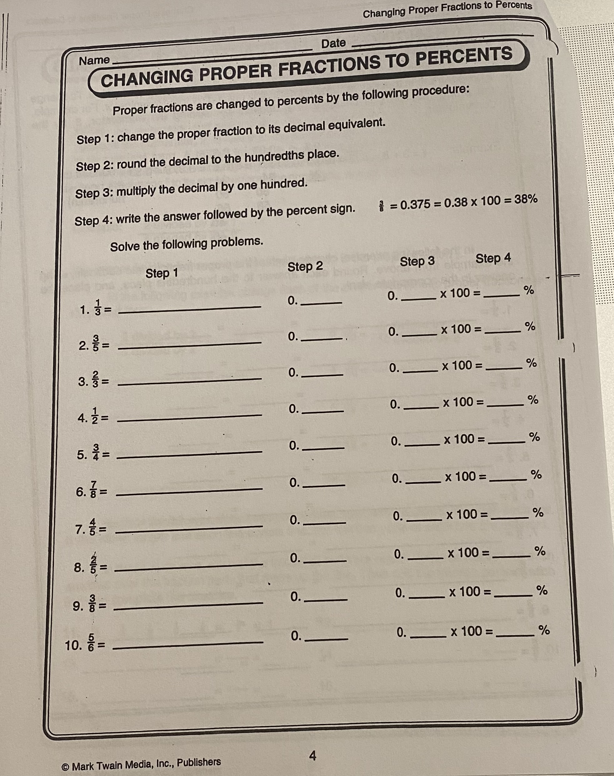Probability Ratios: Between 0 and 1 Name Date