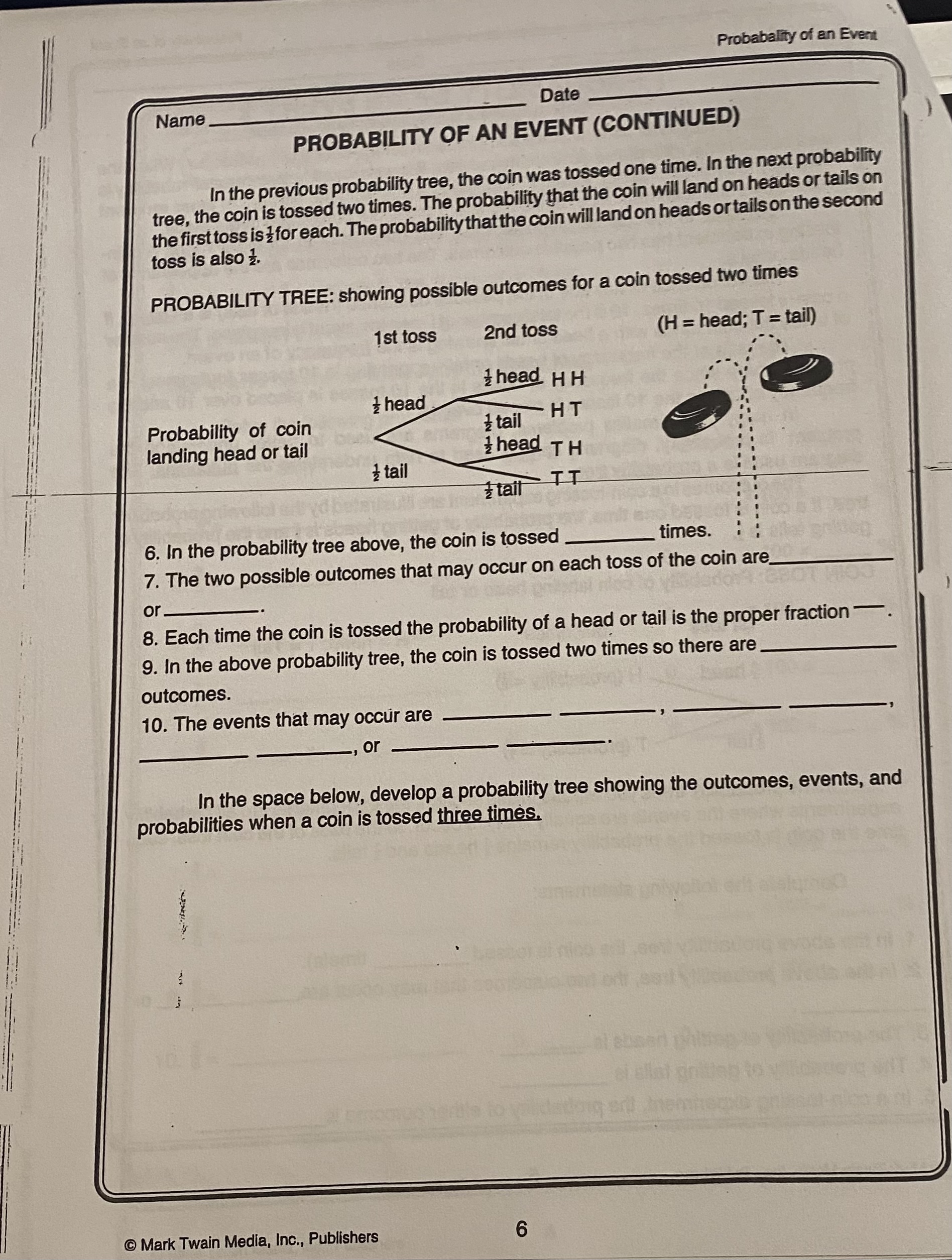 Probability Ratios: Between 0 and 1 Name Date