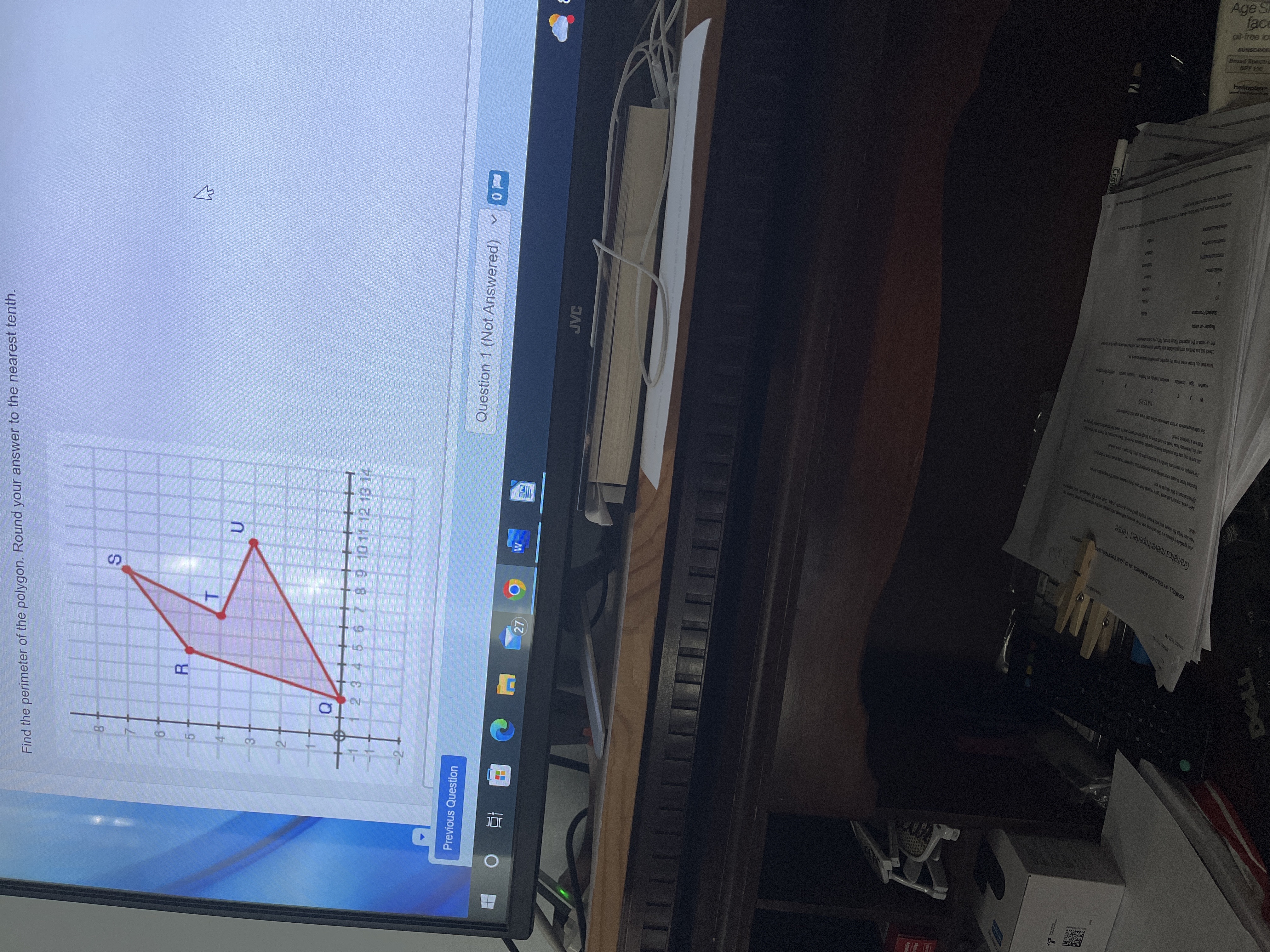 Find the perimeter of the polygon. Round your