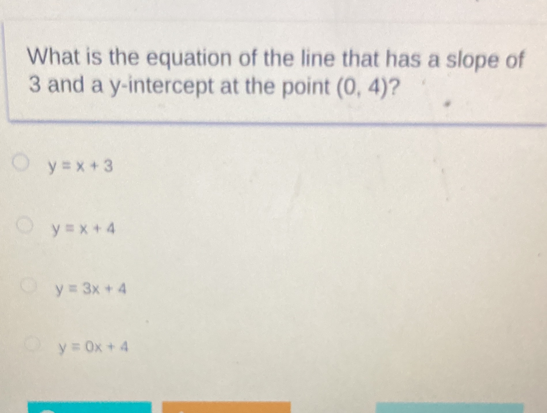 What is the equation of the line that has a slope
